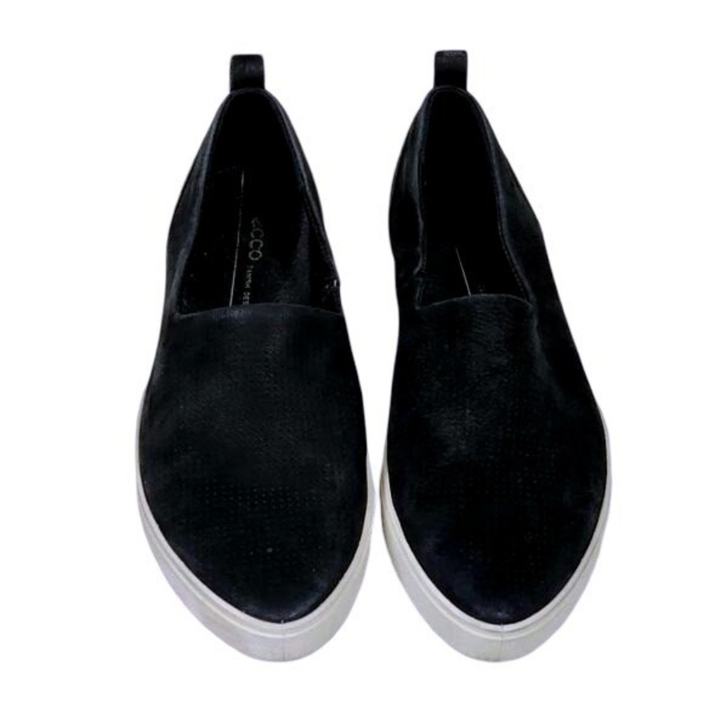 ECCO Danish Design Black Suede Leather Slip On Comfort Sneakers Casual Shoes 7